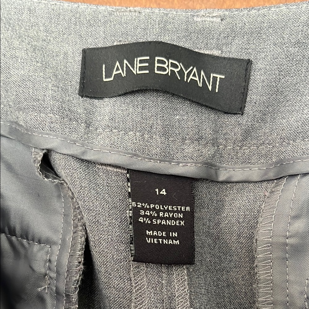 Lane Bryant Gray Trousers Classic Straight-Leg - Picture 2 of 4